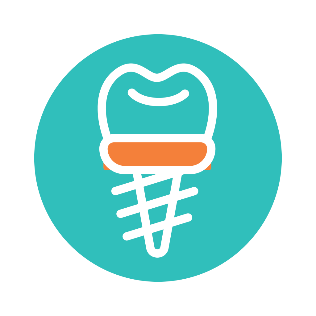 Logo rrethore që nënkupton Implantologji